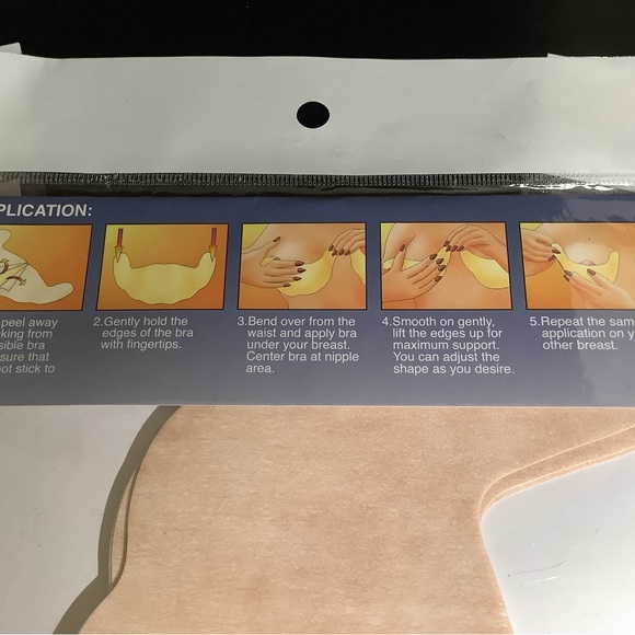 9 pairs-Invisible Bra self-adhesive microporous disposable, color nude, sz: C - Picture 11 of 12